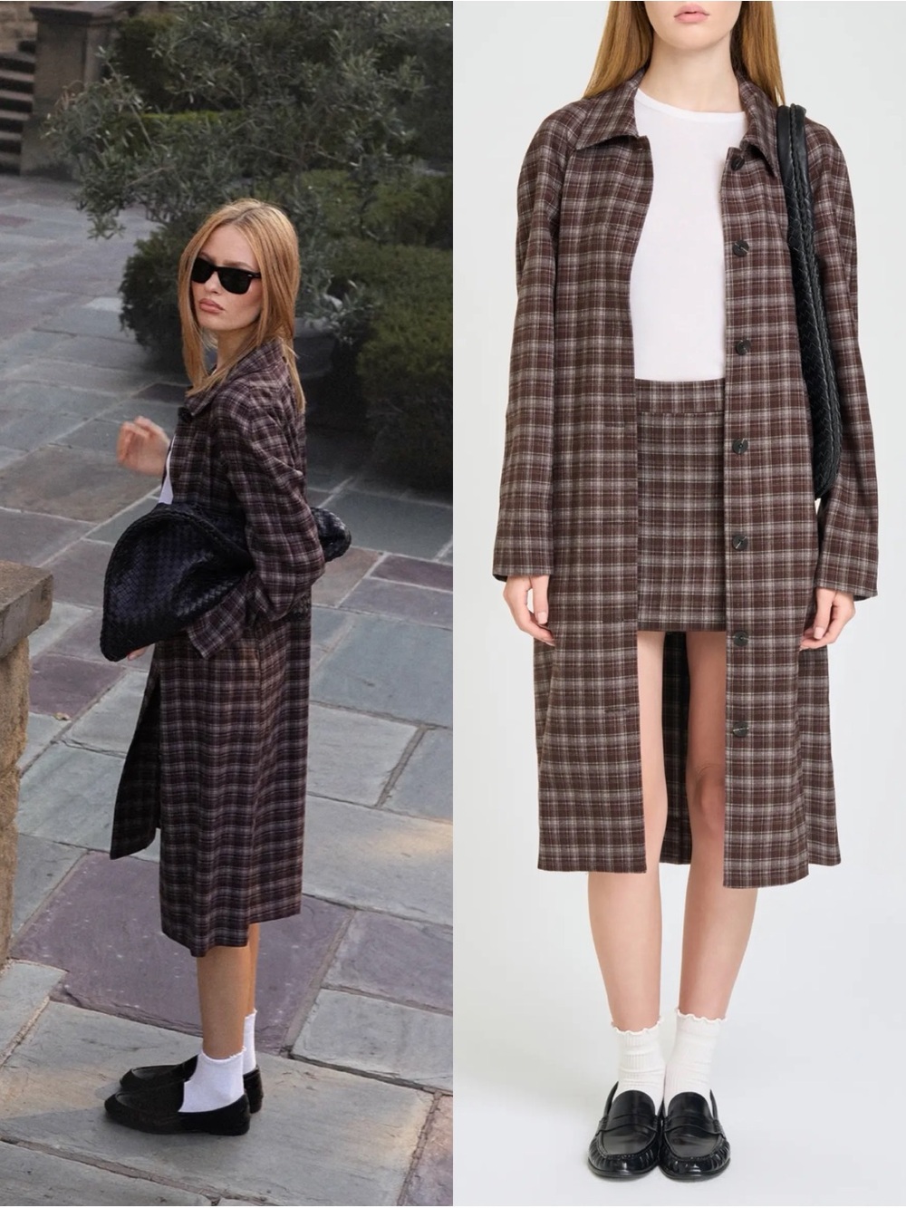 Brand New- WAYF Presley Plaid Jacket In Espresso Plaid 🤎🧥